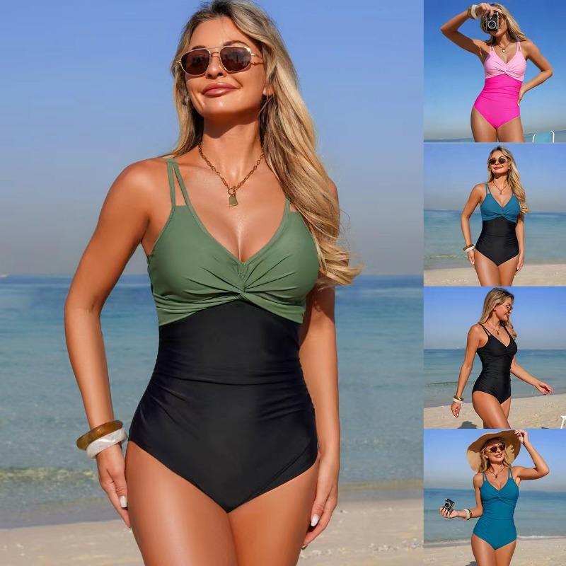 2026 New European and American Swimsuit Female Sexy One-piece Tight Sports Fashion Bikini Swimsuit