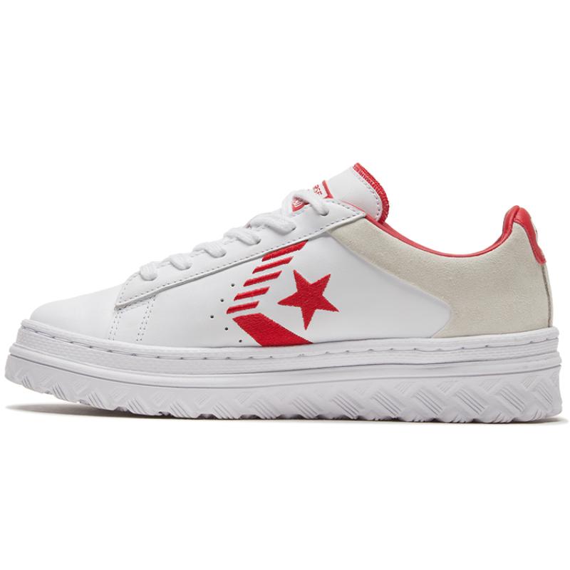 

Converse Cons Pro Leather X2 Leather Non-slip Wear-resistant Lightweight Low-top Skate Shoes Unisex White and Red 35
