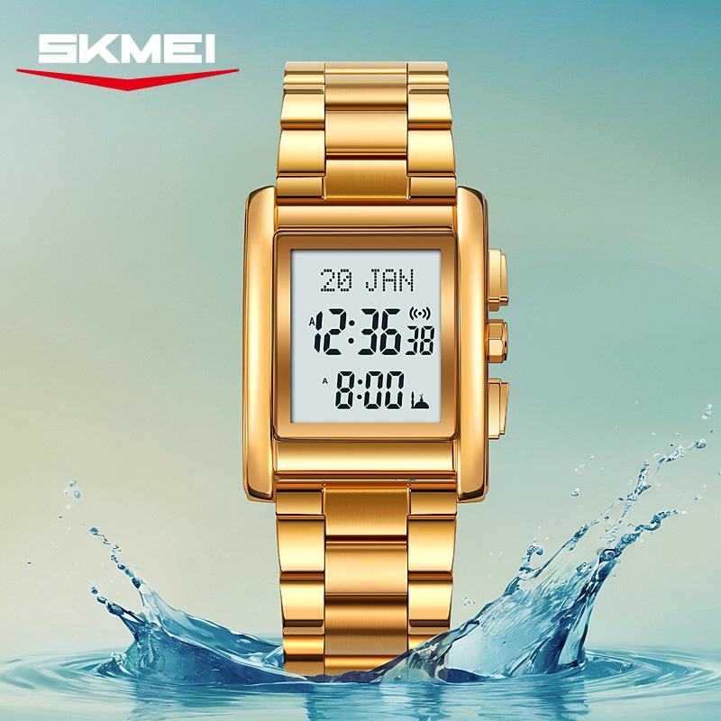 Skmei 2753 Hot Sell Fashion MUSLIM COMPASS QIBLA WATCH Digital Watch  Steel Band Waterproof Multifunction  Casual Watch Supplier