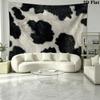 Cow Leopard Pattern Wall Tapestry Aesthetic Wall Hanging Printed Fabric Blanket Decorative Tapestries for Bedroom Living Room Home Decor