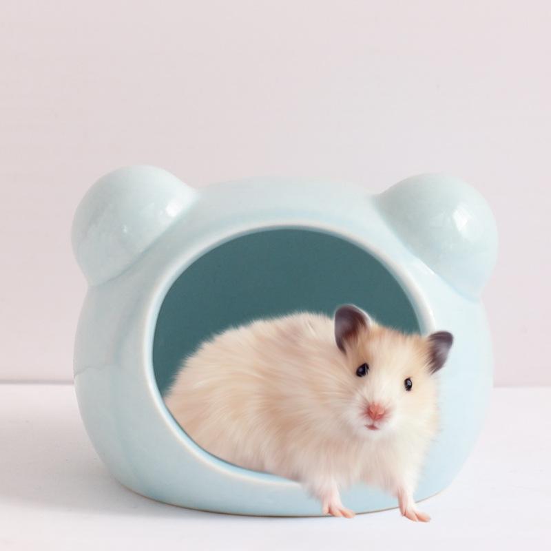 Hamster Nest Small Pet Ceramic Nest A Small House Suitable for Golden Bears Summer Cooling House Hamster Landscaping Accessories