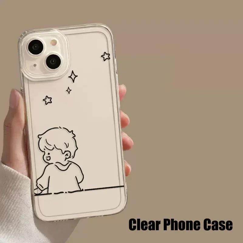 

Парный чехол для телефона для пары Yung Lady Boy для iPhone 16 15 13 12 14 11 Pro Max 13Mini XR 8 Plus SE Для влюбленных Силиконовый Мягкий Чехол iPhone 14