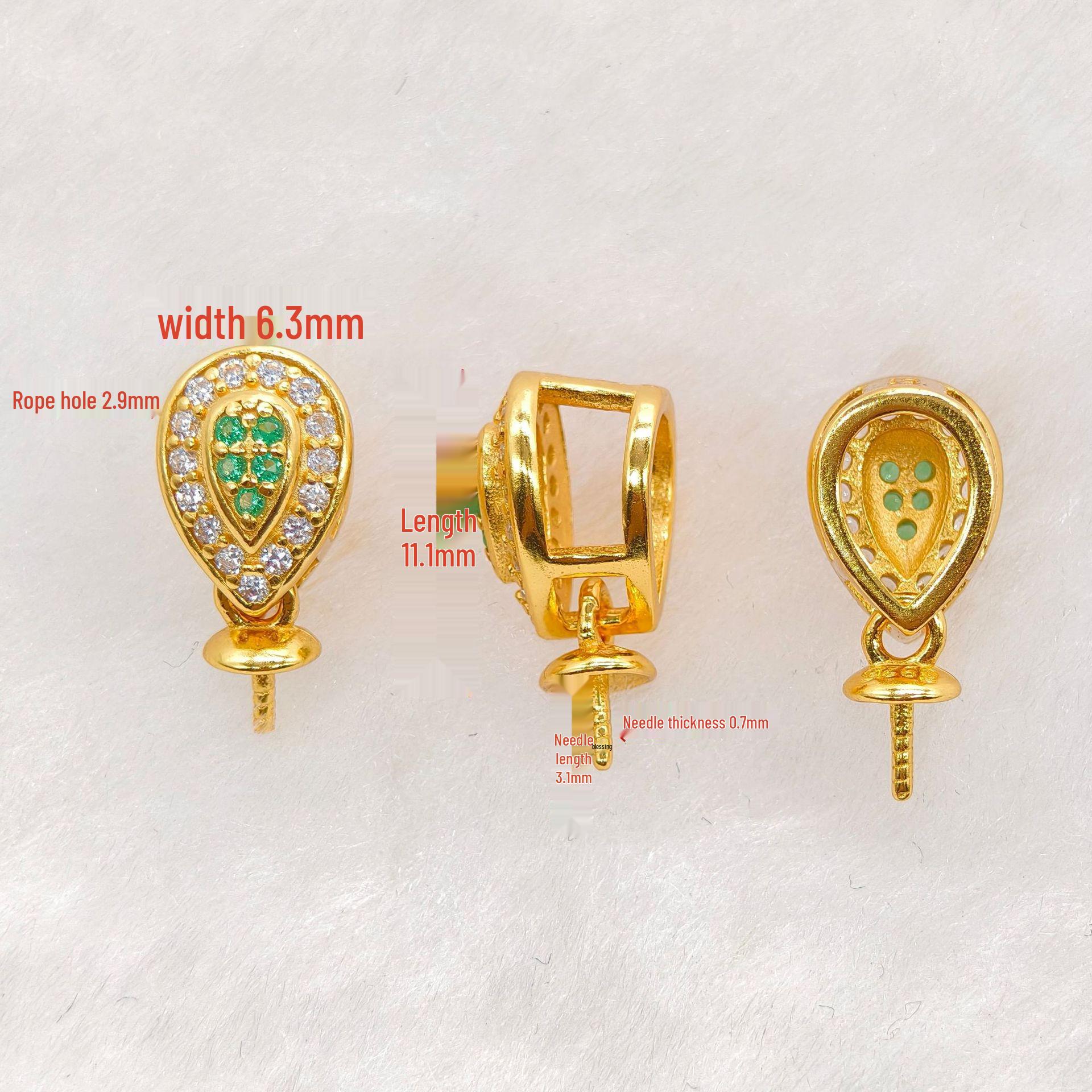 Застежка-подвеска геометрическая из стерлингового серебра S925 для самостоятельной установки жемчуга/нефрита