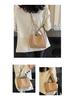 High-End Korean Style Women's Solid Color Basket Bucket Crossbody Handbag - 2025 