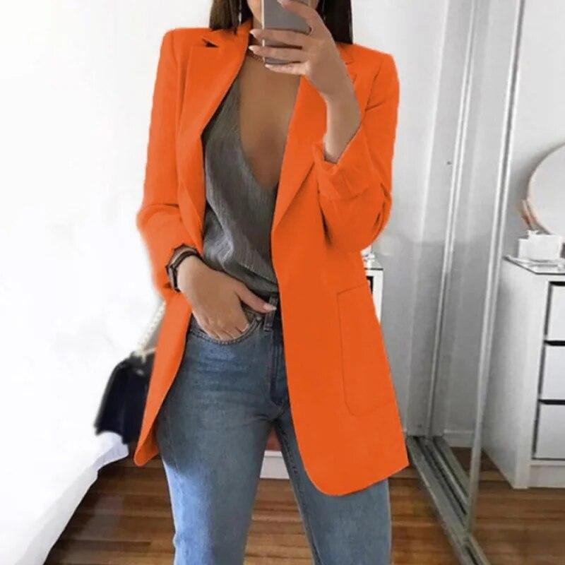 Femei Blazere Casual Cardigan Damă Slim Mic Jachetă de costum