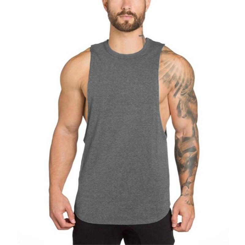Do The Work  Fitness Bodybuilding Gym Sports Workout Mens Summer Fashion Casual Solid Color Pure Cotton Cool Vest 5 Colors