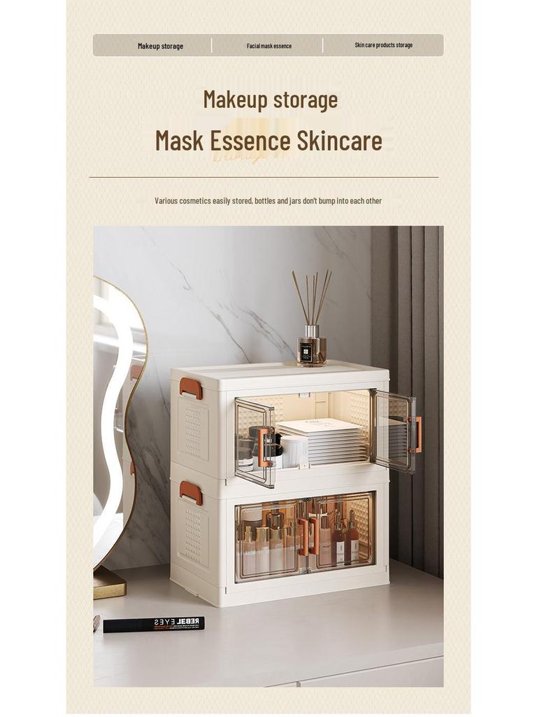 Folding Multi-layer Storage Cabinet for Clothes, Quilts, and Toys - No Installation Needed