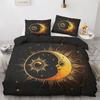 Bohemian Golden Moon Sun Print Duvet Set Bedding Kit