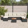 VidaXL Ensemble de Canapé de Jardin 8 Pièces avec Coussins Noir Poly Rattan 3359644