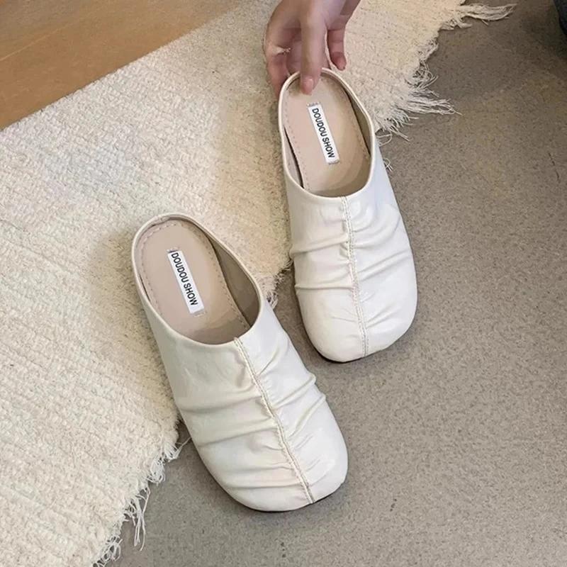 Fashion Flats Women Slippers Designer Summer Mules Shoes Slingback Sandals 2025 Fashion Woman Shoes Casual Flip Flops Mujer Zapatillas