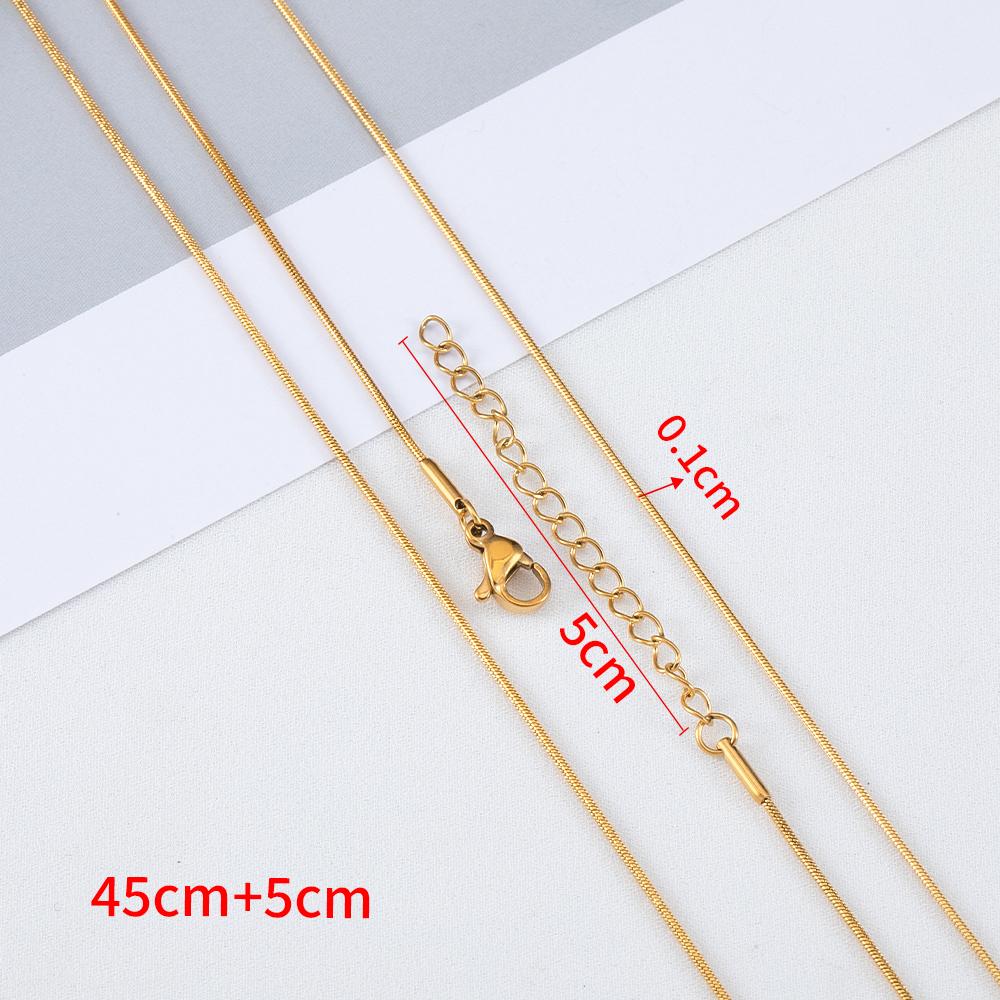 5pcs 10pcs 2pcs Stainless Steels Box Chian Necklace Choker Chain 46cm Lobster Clasp Beaded Chains DIY Jewelry Making Wholesale