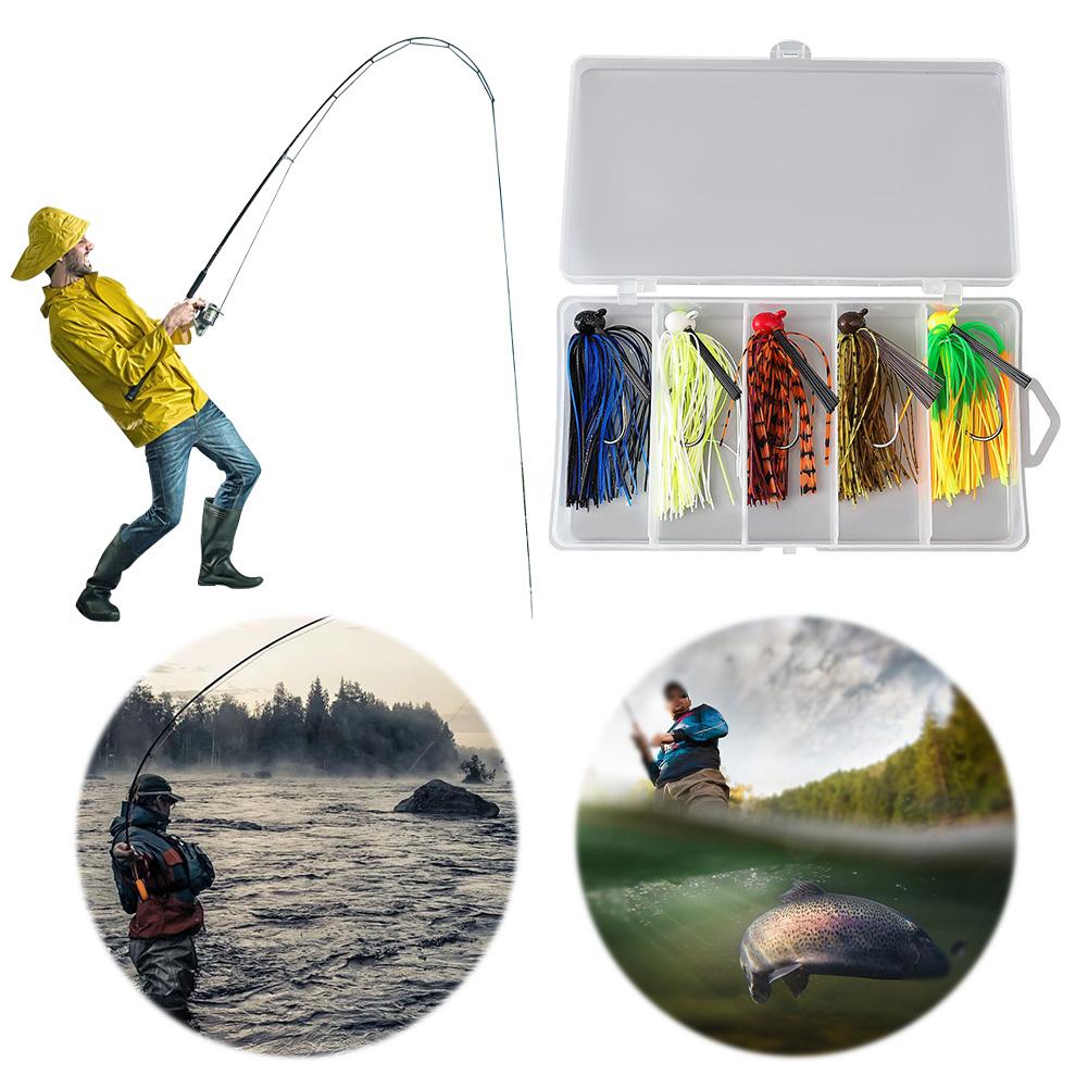 

5pcs 12g Chatter Bait Skirt Beard Fishing Lures Chatterbait Weedless Fishing Lure Artificial Bait for Bass Pike Swim Jig Australia