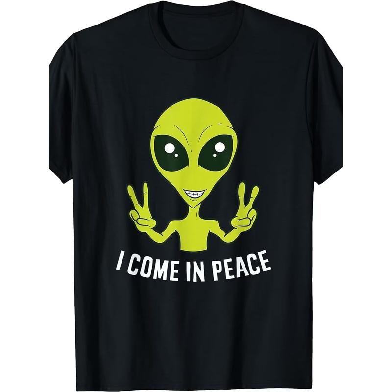 Cute Alien I Come In Peace Space Rave EDM Music Alien T-Shirt