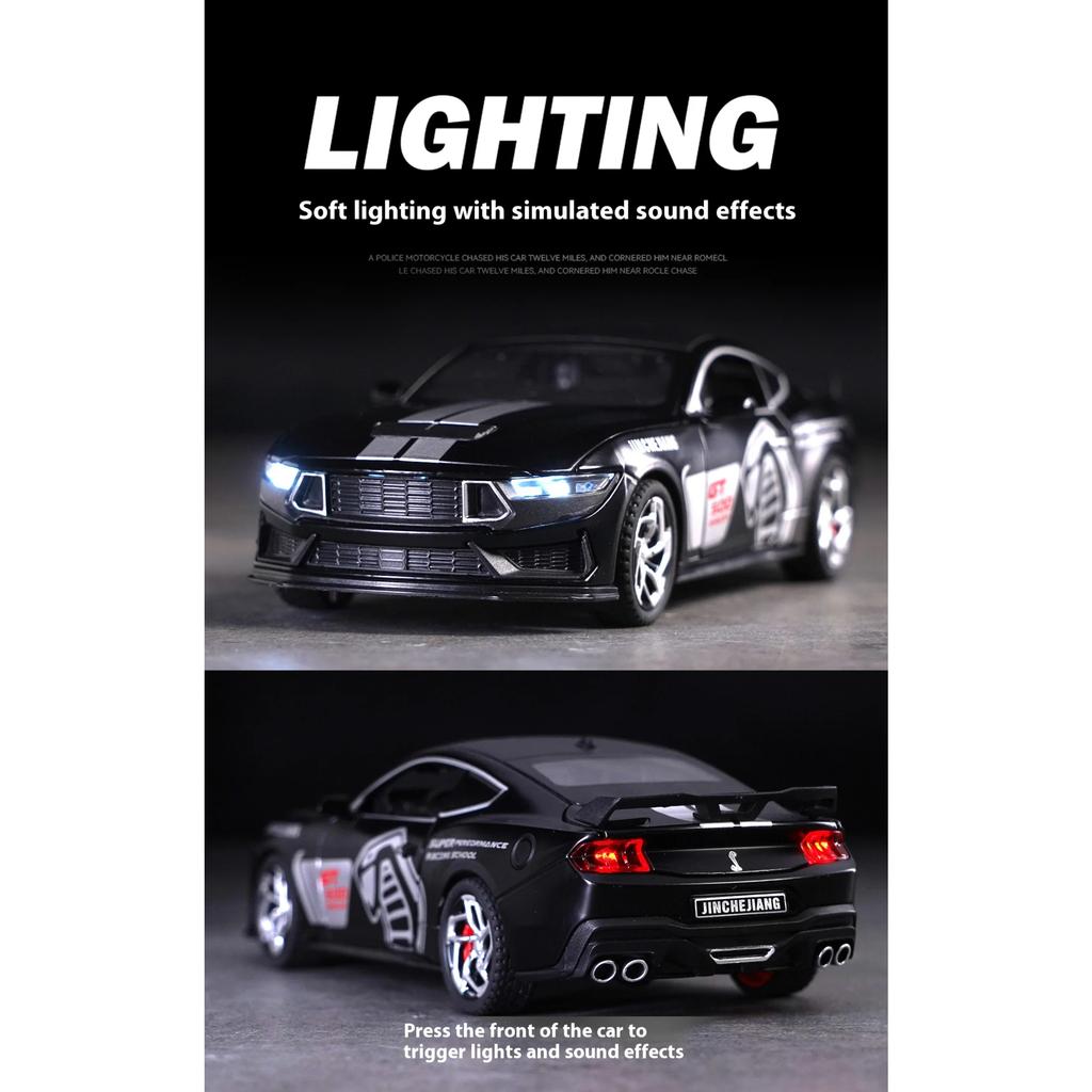 1/32 Ford Mustang GT500 alloy model, cool sound and light, exquisite desktop ornaments, the best collection for car model enthusiasts