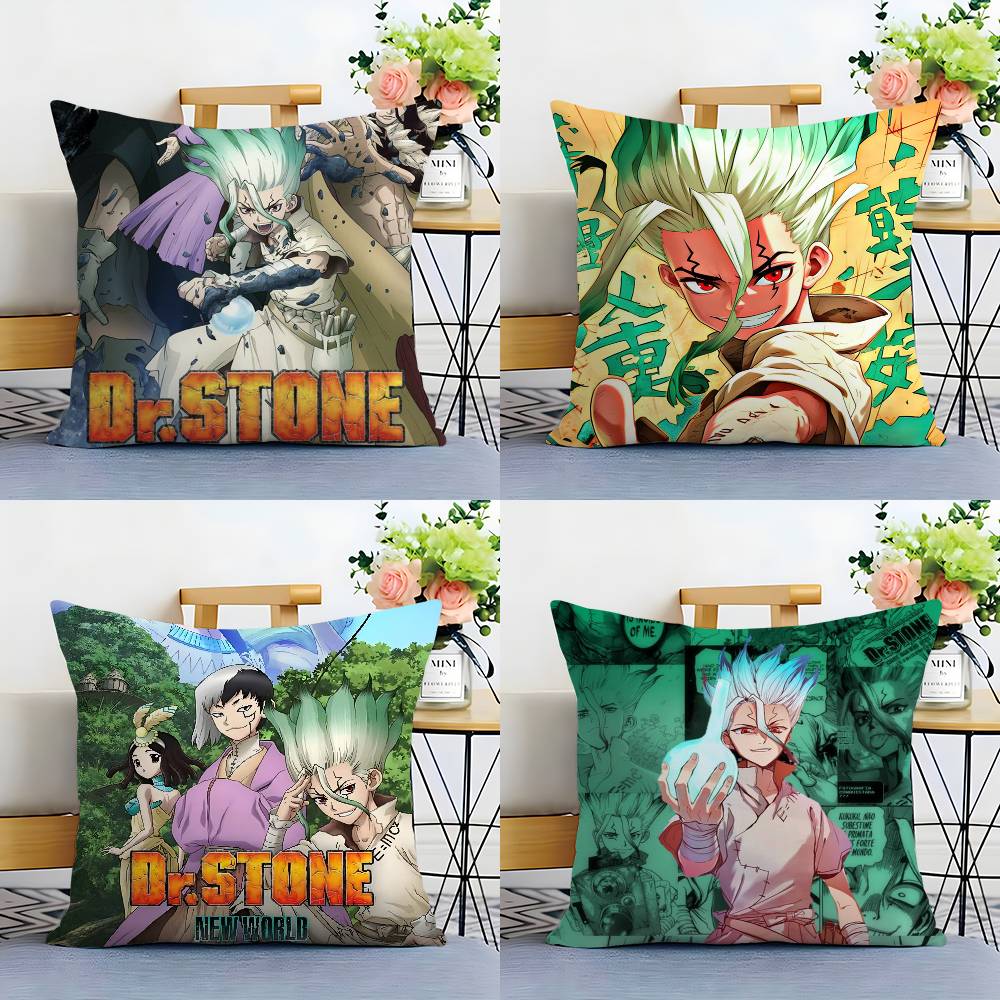 Anime D-Dr.S-STONE Hot Pillow Case Plush Fabric Soft Double Sided Print Sofa Cushion Cover Throw Pillow Covers