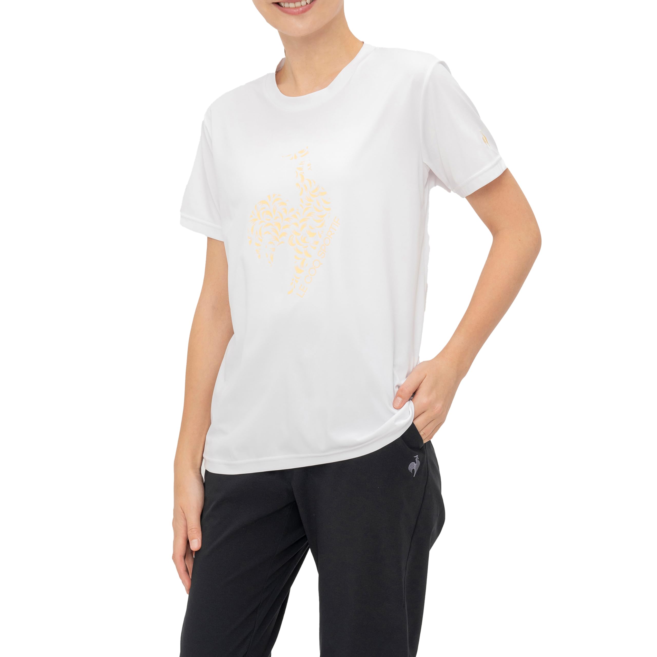 

Солнцезащитный крем Coq UV CUT Охлаждающий Йога Большой WH00 [Le Sportif] Футболка, футболка с коротким рукавом, Влагоотводящая, Быстросохнущая, Эластичная, (УПФ15),