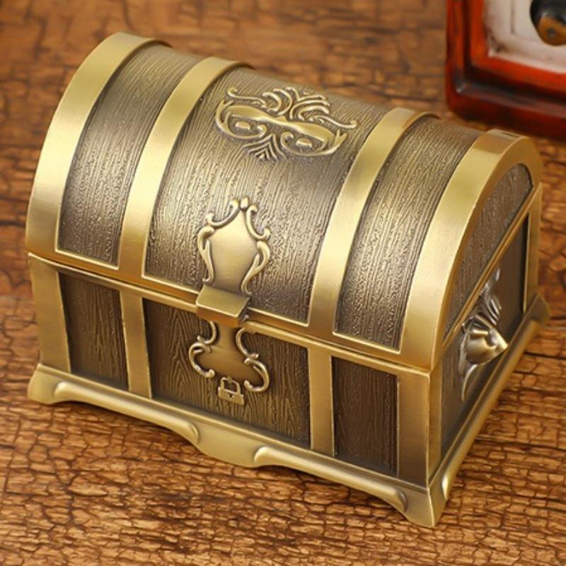 Retro Bracelet Storage Box Jewelry Organizer,European Style Enamel Alloy Necklace Ring Storage Jar Dresser Display Couple Gifts
