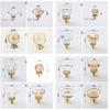 Gold Base Kitchen Cabinet Knobs Champagne / Transparent Wardrobe Handles  Cabinet Door