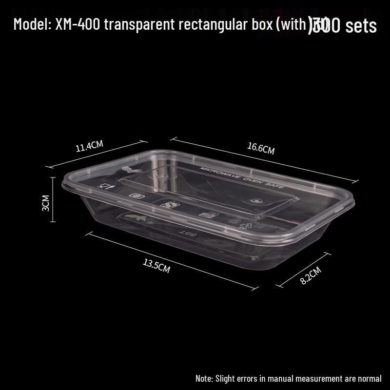 

Rectangular Disposable Plastic Takeaway Container with Lid