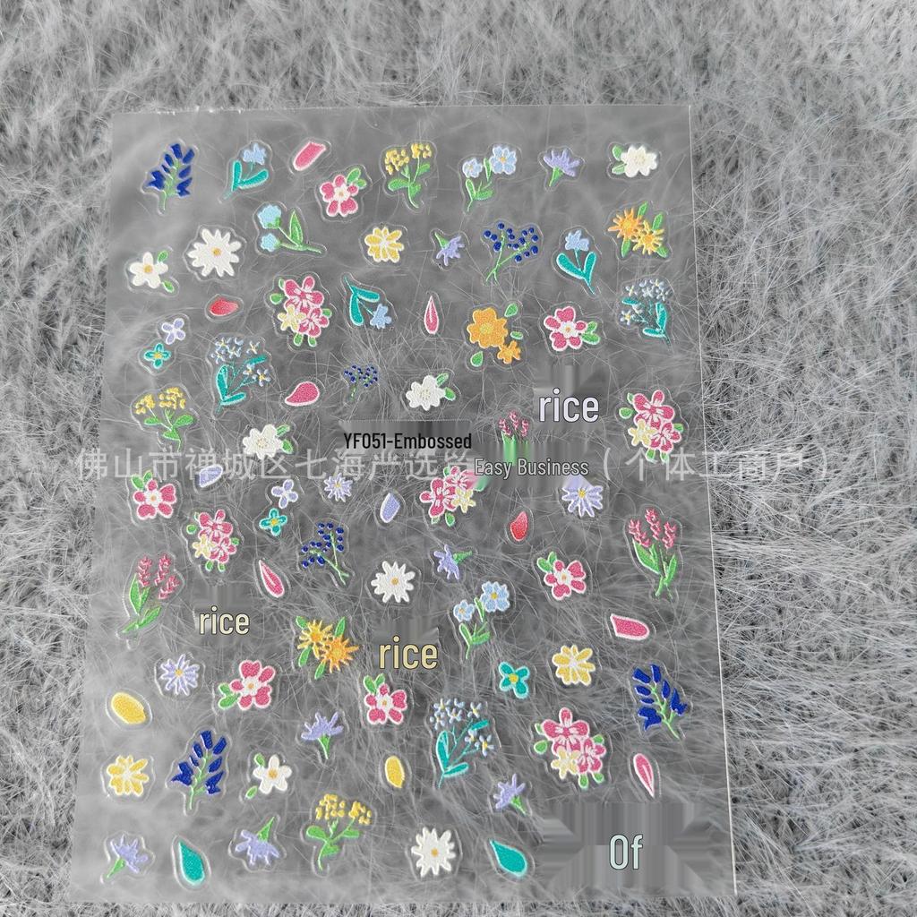 Kleine Gänseblümchen Florale Farbverlauf Nagelkunst Aufkleber - Bunte Frühjahrs DIY Dekoration