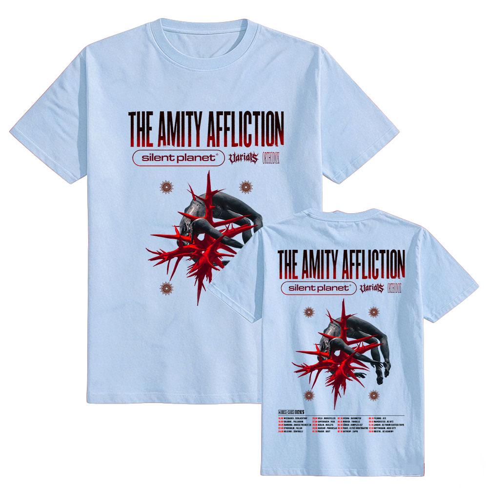 Maglietta Tour The Amity Affliction Stampa Album House of Cards Magliette Unisex Streetwear Cotone Estive Magliette da Uomo Top Stampati