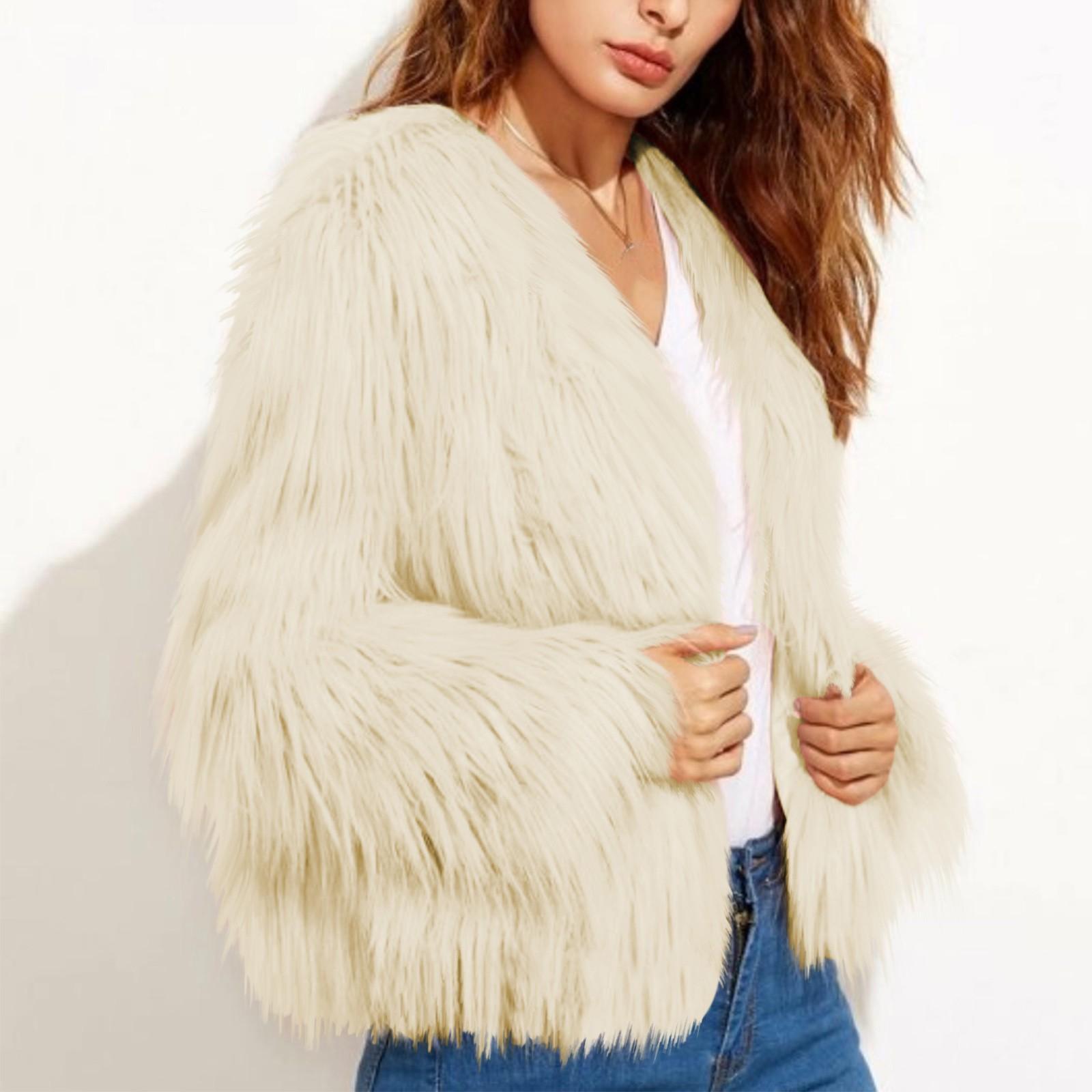 

Женское осенне-зимнее плюшевое теплое пальто-кардиган с длинными рукавами S белый