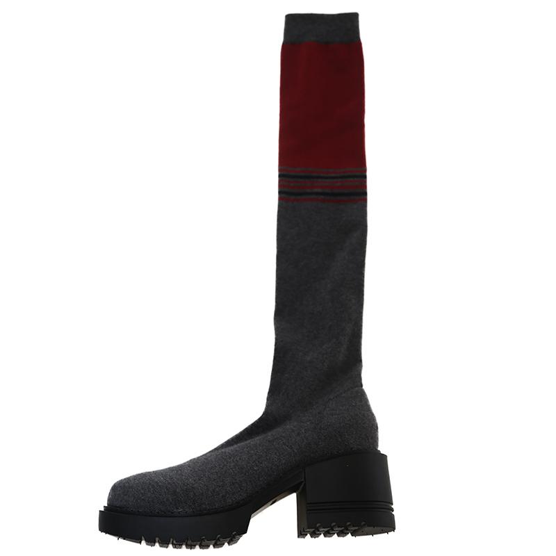 Street Style High Heel Women Stretch Sock Boots Elegant Dancing Party Shoes Women's Modern Over The Knee High Booties