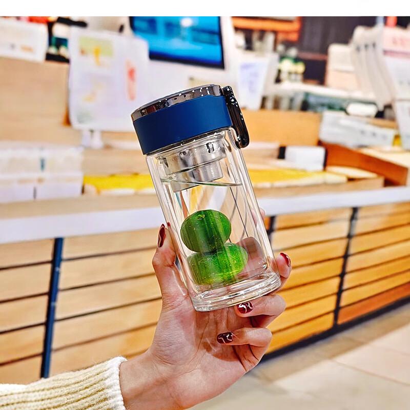 Shangqi Double Wall Borosilicate Glass Travel Mug