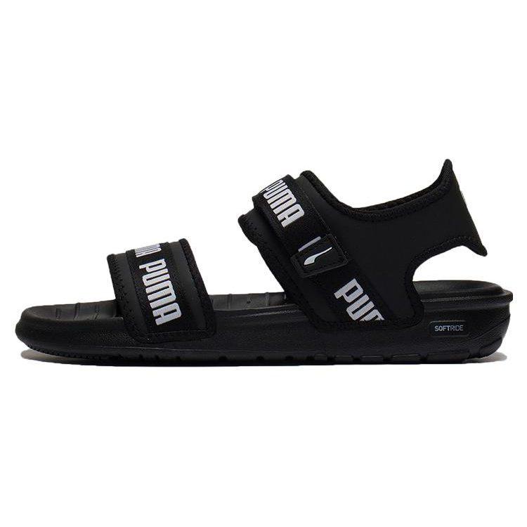 PUMA Softride Slide `Wordmark Black White`
