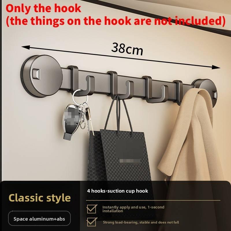 Sucker Wall Mount Hook Rack With Strong Adhesive For Bathroom And Home Storage