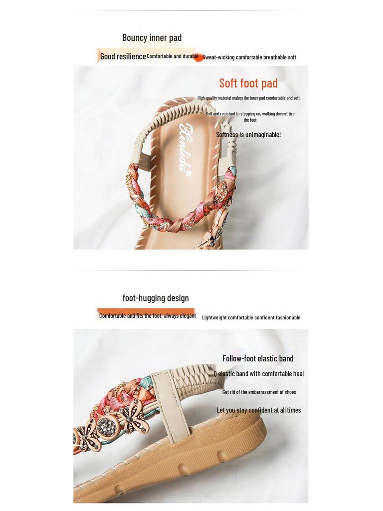 2024 Sommer Böhmische Übergröße Sandalen für den europäischen und amerikanischen Markt