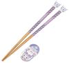 Skater Mascot Chopsticks and Chopstick Rest Wooden Sanrio Set, Chopsticks, 21cm, Kuromi, AND45AH-A