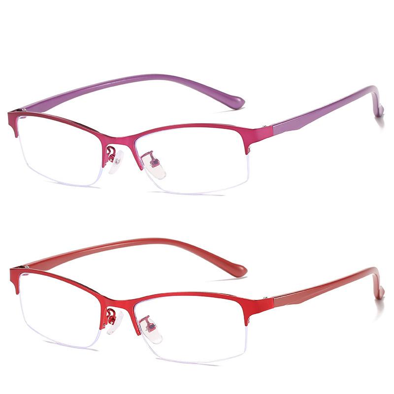 Myopia Glasses Women Blue Light Half Frame Computer Eyeglasses 2 PCS Female Ultralight Metal Square Nearsighted Eyewear 0 ~ -6.0