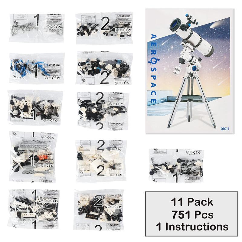 Creative Technology Astronomical Telescope Building Block Aerospace Educational Assemble Bricks Toy Desk Decor Kids Gift