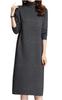 Knit Long Loose Perfect for and Cold Long and Available In Size Suitable for Adults and and M.Luce High-Neck Dress, Knee-Length, Figure-Flattering,
