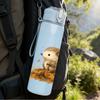 1PC Autumn Hedgehog Leaves Print 750ml Color Plastic Sports Water Bottle Leakproof Flip Straw Lid Suitable for Sports Office Home Use