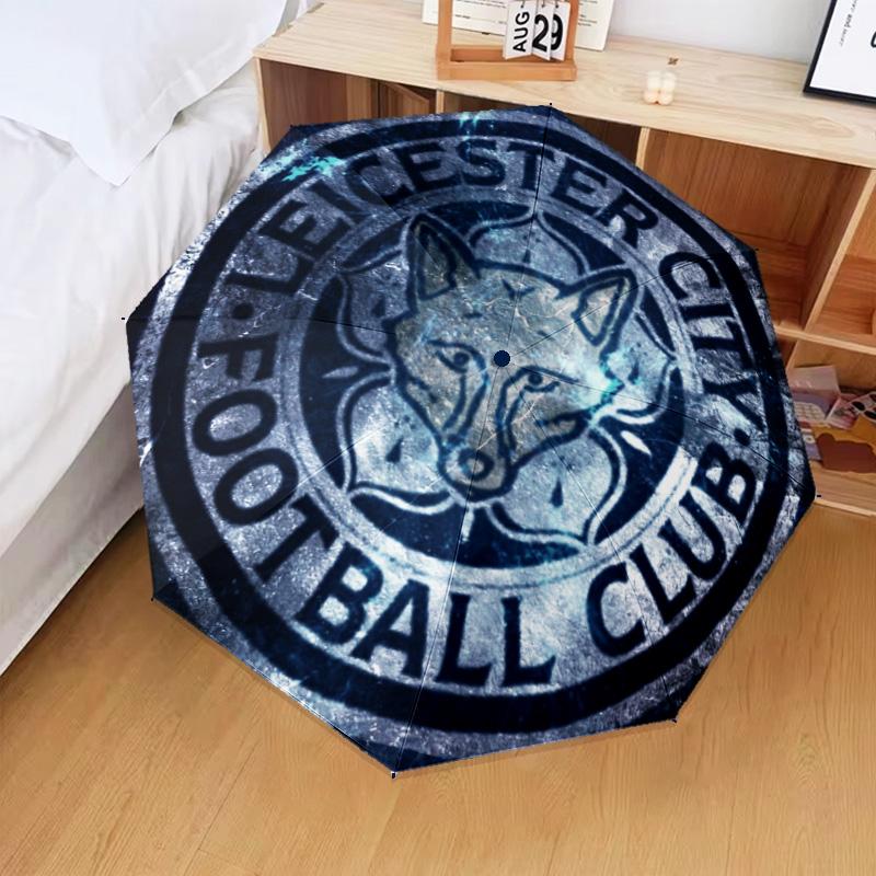 1PC Leicester City F.C Printed Umbrella Folding umbrella, automatic umbrella 8-Frame for Travel, camping Fan gifts Christmas Gifts