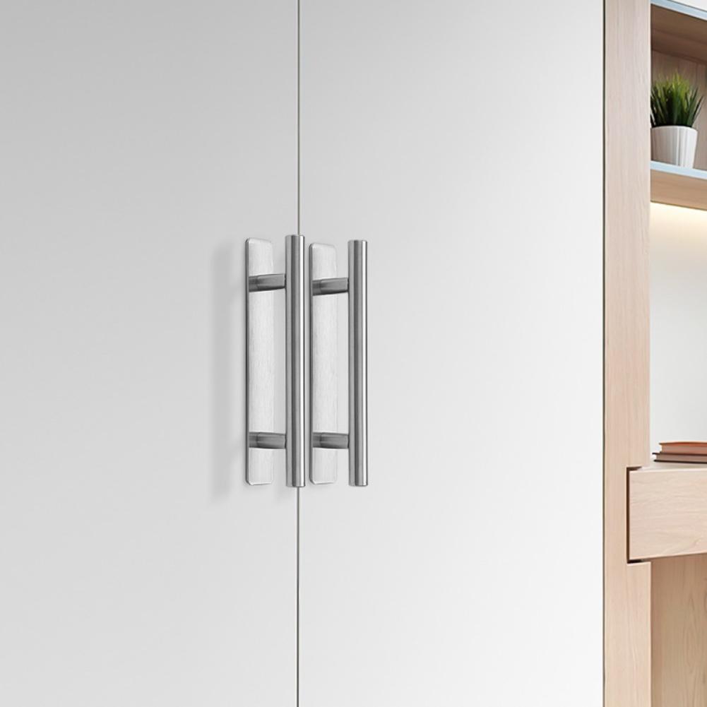 Matte Black Aluminum Alloy Handle for Sliding Doors No Drilling Required Simple Installation Comfortable Grip for Exposed Doors