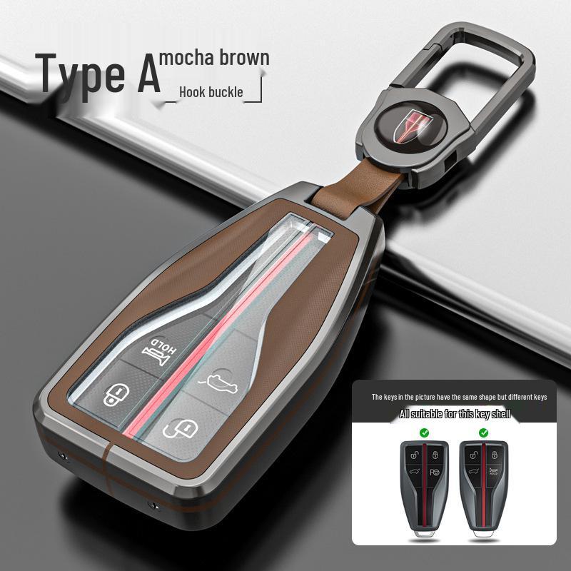 Premium Metal Key Case for Hongqi H5, H7, HS5, HS7 - Luxury Car Remote Holder with Buckle