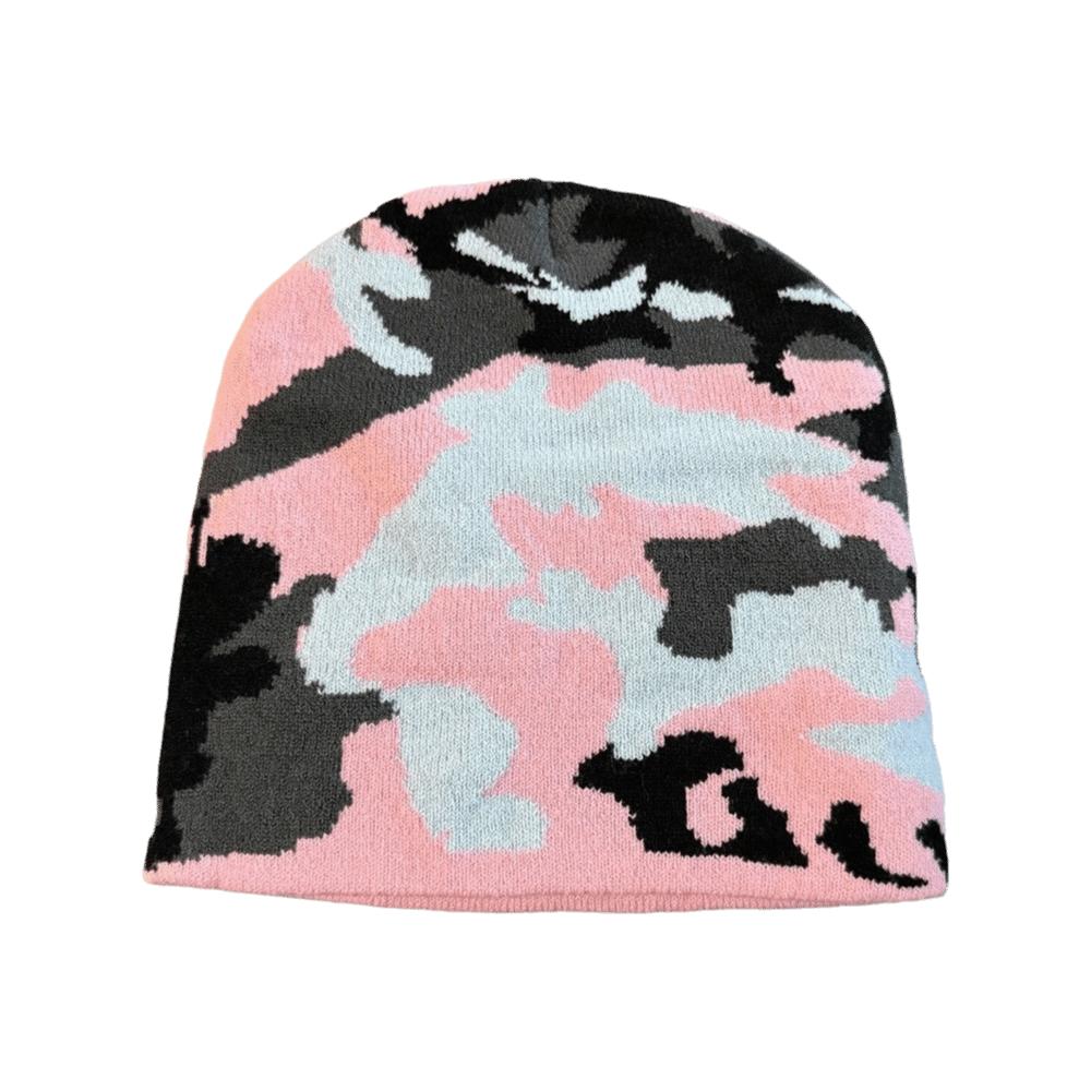 Versatile Style Winter Beanies Knitted Texture Warm Woolen Hat Street Fashion Hat Outdoor Sports