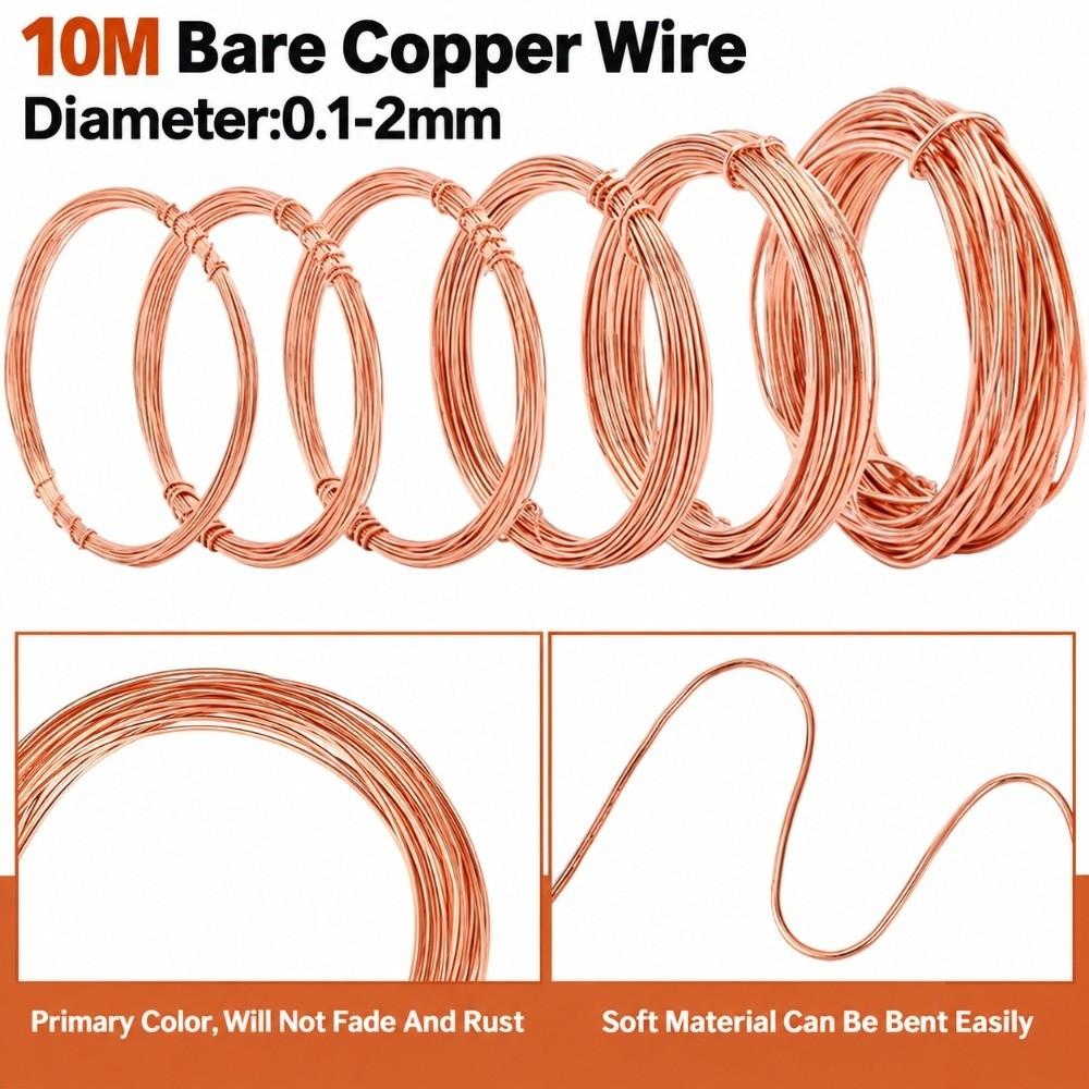 Bare Uncoated Surface Bare Copper Wire 0.1-2mm Copper Coil Wire  Electrical Wiring