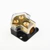 Solid Brass Car Power Distributor Block High Performance 2 Way Copper Car Audio PowerGround Splitter 0/4gauge AWG