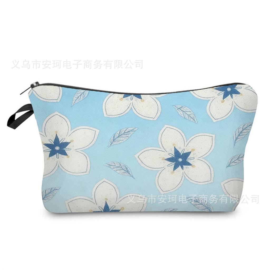 Floral Series Printed Cosmetic Bag, Gift Storage Bag, Practical Toilet Bag