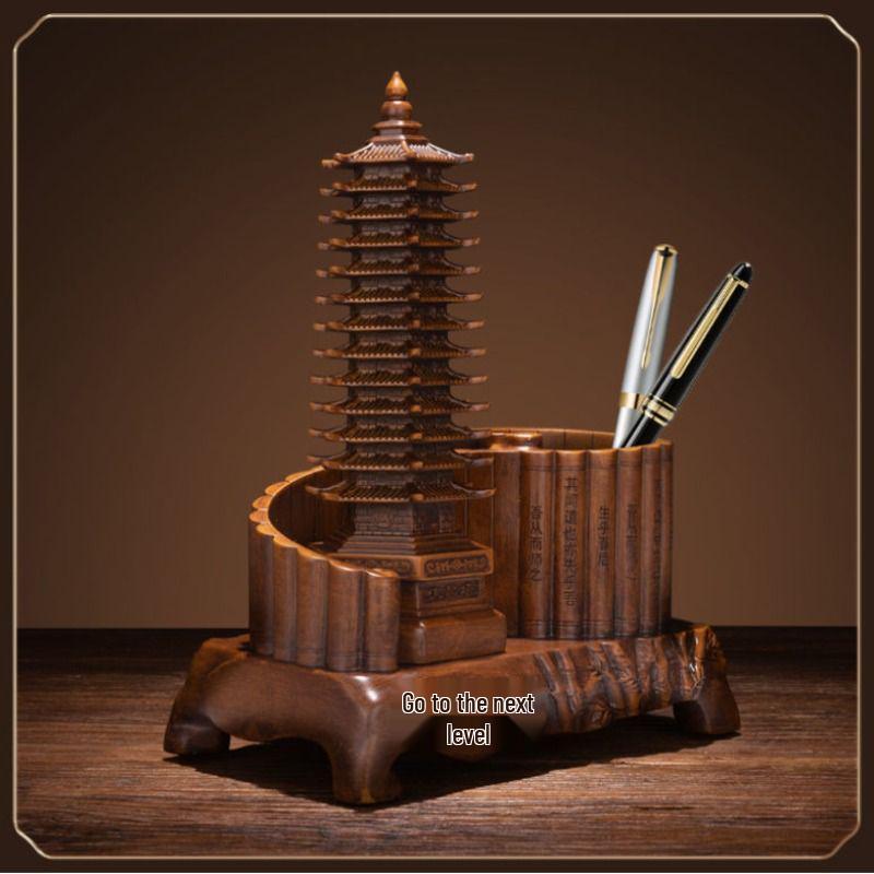 Golden Thirteen-Layer Wenchang Pagoda Figurine