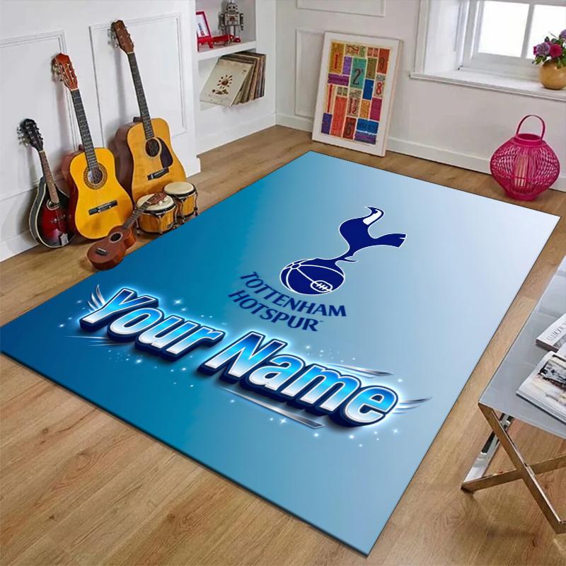 T-Tottenham Hotspur Design Area Rug Personalized Name- Non-Slip, Soft & Cozy Floor Mat for Living Room, Office - Indoor/Outdoor Carpet