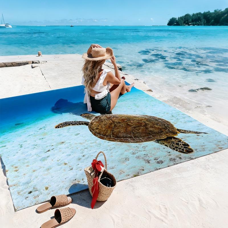 1pc Beach Blanket Waterproof Sandproof Oversized Large Beach Mat Quick Drying&Compact&Lightweight Picnic Mat Vacation Essentials