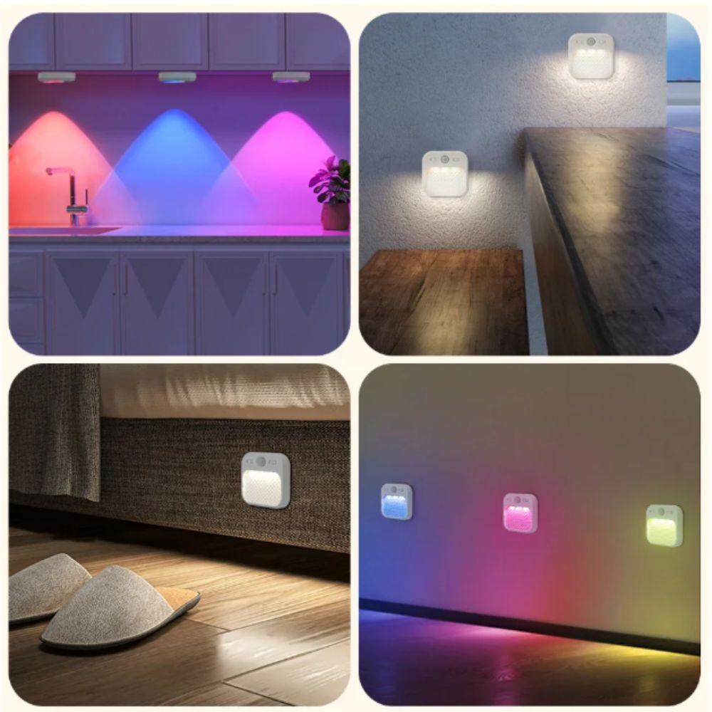 White Color Motion Sensor Light Square Shape Rechargeable Light Magnetic Light  Stairs