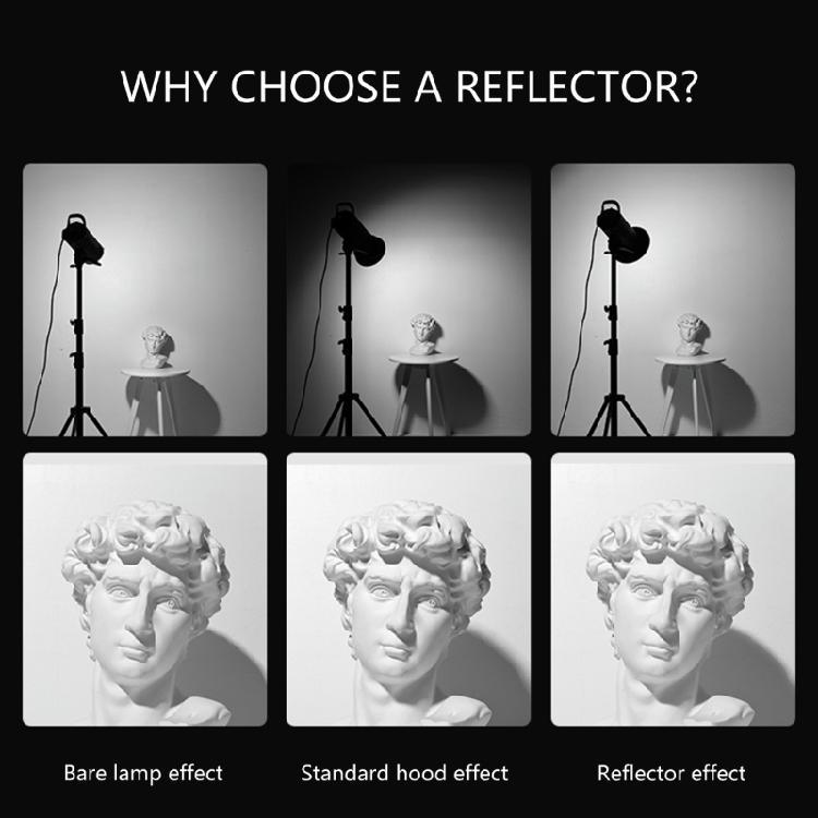 Photography Light Diffuser Dish Reflector For Product Showcases Features 120Degree Wide Angle High Efficiency Reflection