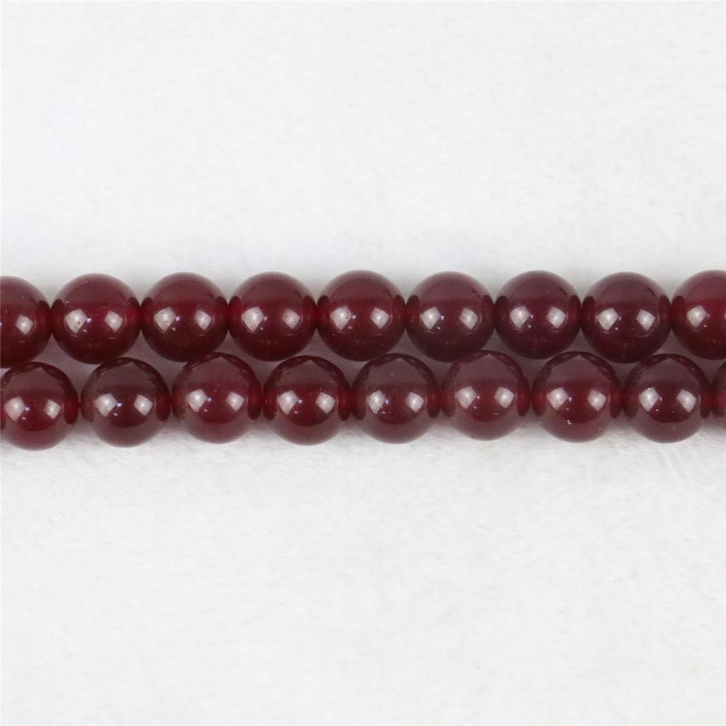10mm Round Red Jades Chalcedony Loose Beads Natural Stone Women Girls DIY Jaspers Accessories Part for Jewelry Making Design