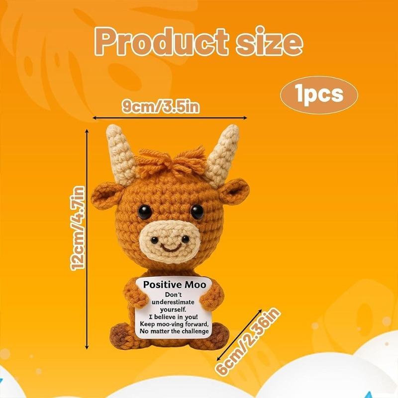 Highland Cow Knitted Doll Cute Alpaca-Like Plush Toy Soft Stuffed Animal Gift